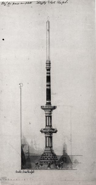 Diseño para un Candelabro, Capilla de la Escuela de Rugby de William Butterfield